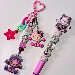 Skull Panda Pen & Bag Charm Set